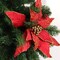 11" Red & Gold Velvet Poinsettia Stem - 10 Lifelike Petals, Elegant Holiday Décor, Perfect for Trees, Wreaths, Garlands - Christmas Accent (Set of 2) - 2024 Christmas Collection, Floral Home by Artificial Flowers
